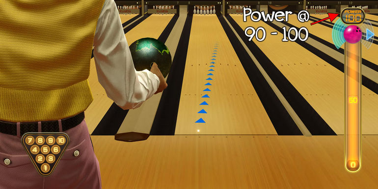 Kiryu charging power level in bowling in Yakuza 0