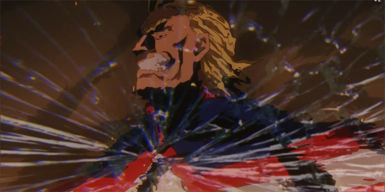 All-Might looking solemn in My Hero Academia.