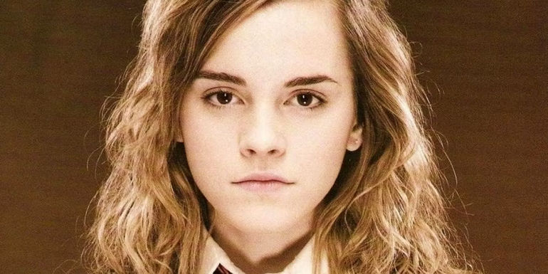 Hermione looking at the camera in Harry Potter