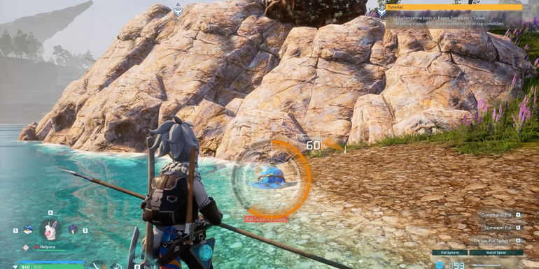 Catching Kelpsea in Palworld