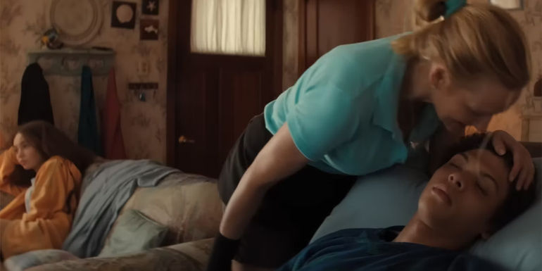 laura linney kissing son's forehead in Suncoast