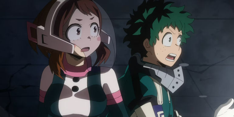 My Hero Academia: Ochaco and Midoriya from the OVA.