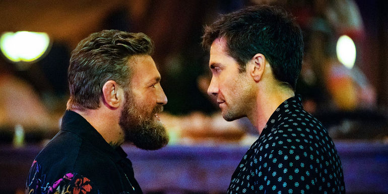 Road House 2024 Conor McGregor as Knox facing Jake Gyllenhaal's Dalton
