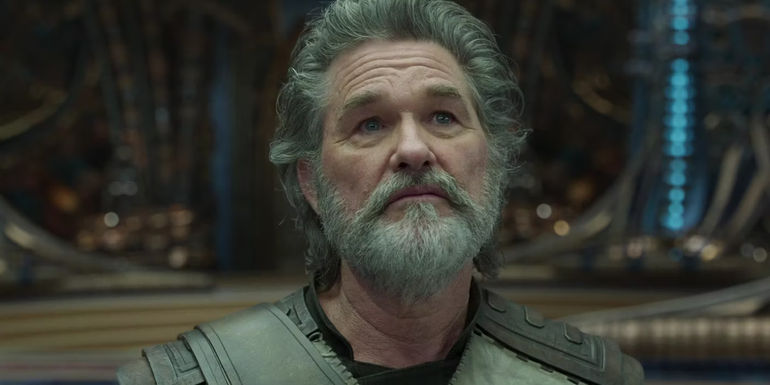Ego (Kurt Russel) giving a speech to Star Lord in Guardians of the Galaxy Vol 2
