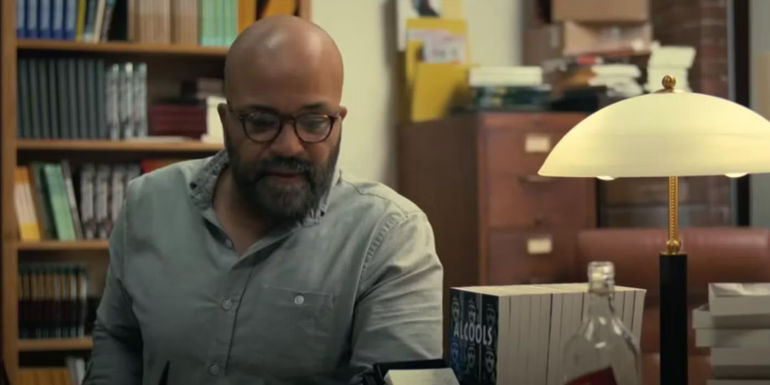 Jeffrey Wright as Thelonious Monk Ellison pretends to be Stagg R. Leigh in American Fiction.