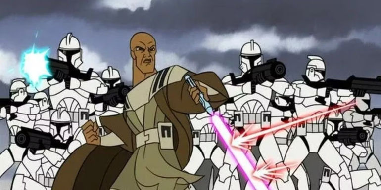 Mace Windu in Star Wars: Clone Wars.