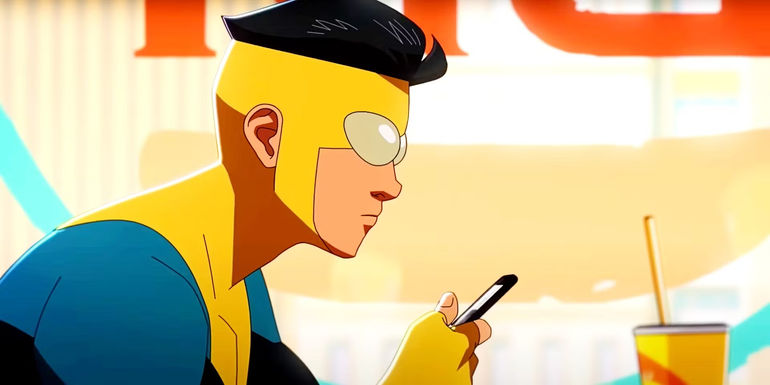 Mark looking at phone in Invincible season 2 teaser