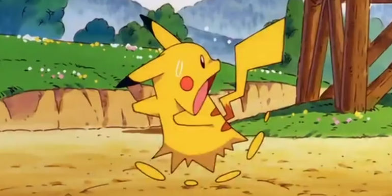 Pokemon: Pikachu looking particularly expressive in Pikachu's Vacation.