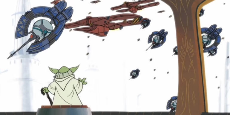 Yoda in Battle of Corusccant 2d Clone Wars