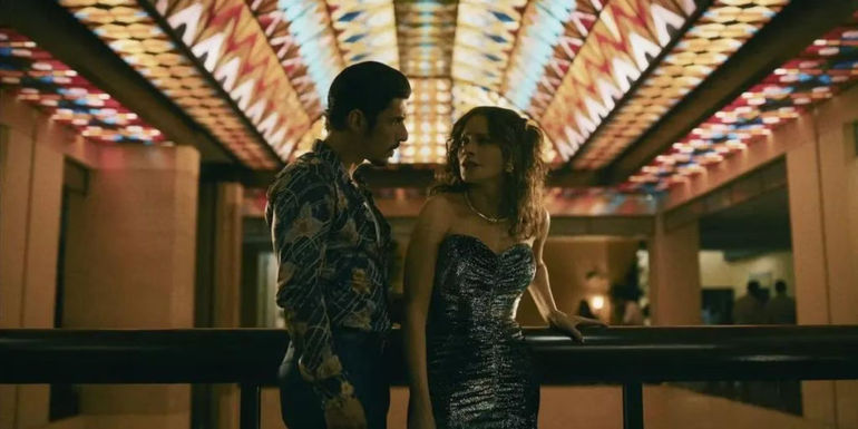 Alberto Guerra as Darío Sepúlveda and Sofía Vergara as Griselda Blanco in Griselda.