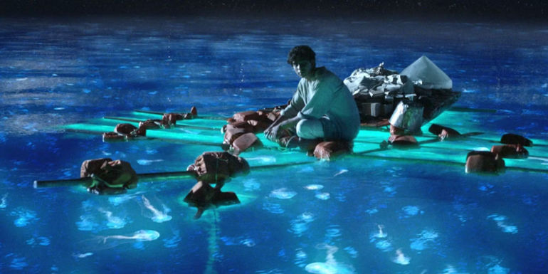 Pi under the stars in Life of Pi.