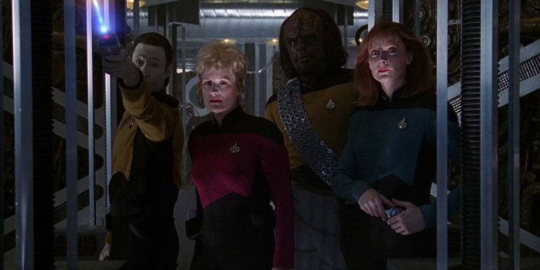 Star Trek TNG Best of Both Worlds Borg Shelby Worf Data Crusher