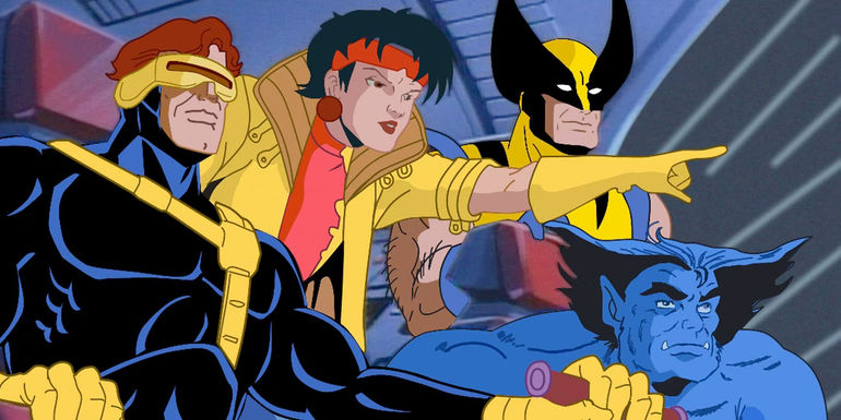 Cyclops, Jubilee, Wolverine and Beast in X-Men The Animated Series
