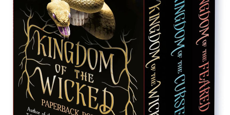 Kingdom of the Wicked's book cover in a box set of the series.
