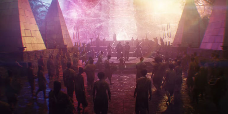 Human colonists in the Hollow Earth in Godzilla x Kong