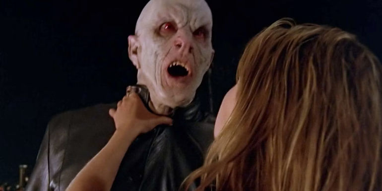 The Master and Buffy fighting in the Buffy the Vampire Slayer season 1 finale