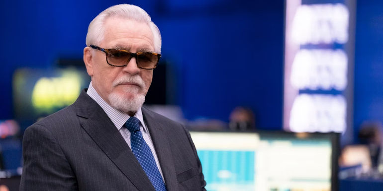 Brian Cox as logan wearing sunglasses in Succession season 4. 