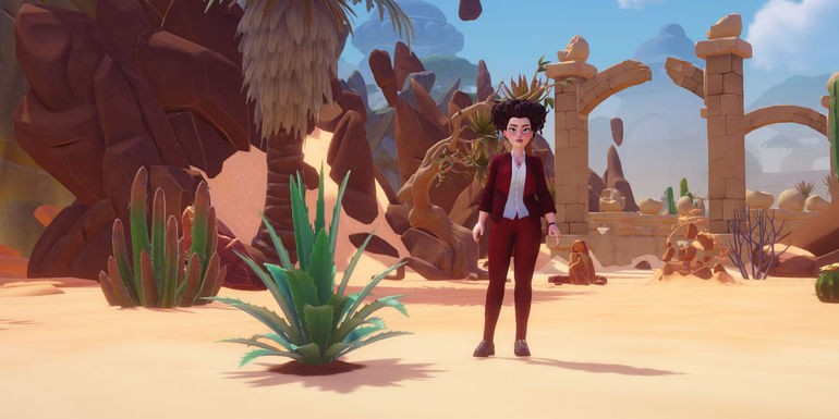 Agave growing in Glittering Dunes biome in Disney Dreamlight Valley: A Rift in Time.