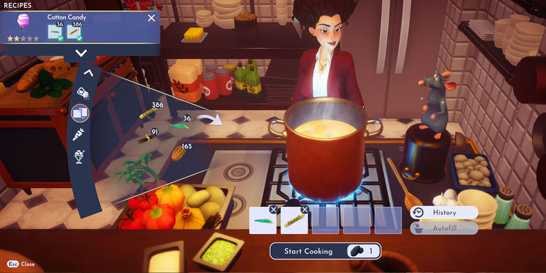 Cotton Candy recipe in Disney Dreamlight Valley: A Rift in Time.