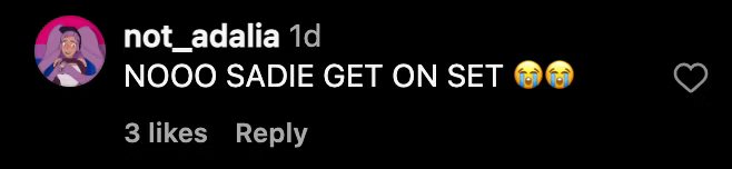 Screenshot of Instagram comment expressing concern for Max in Stranger Things season 5