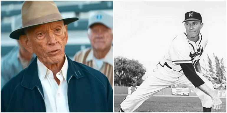 A collage of Scott Glenn as Red Murff in The Hill and Red Murff in real life.