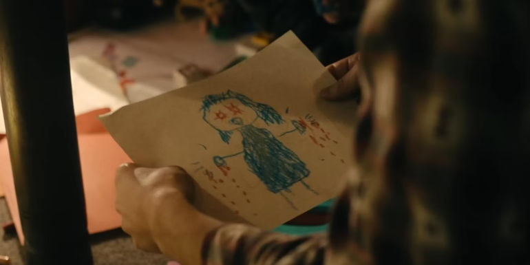 True Detective Night Country Darwin's drawing of a blue lady