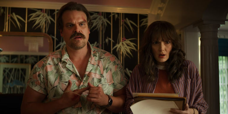 David Harbour and Winona Ryder in Stranger Things 3