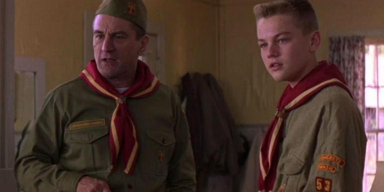 Leonardo DiCaprio and Robert De Niro in Boy Scout uniforms in This Boy's Life