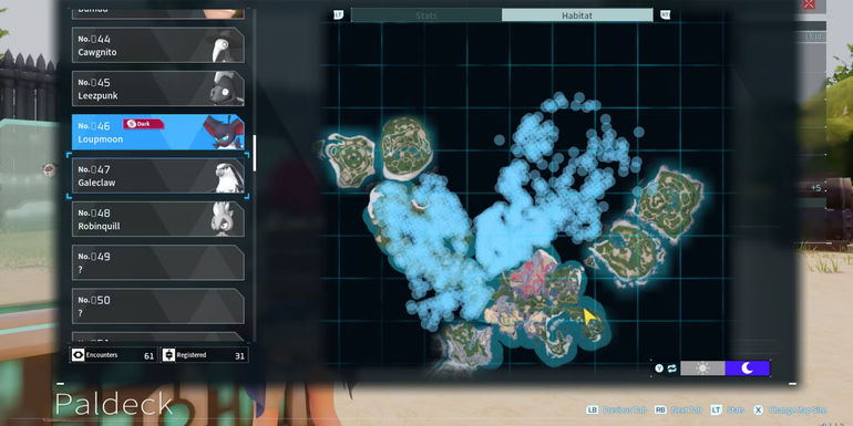 palworld loupmoon habitat location night