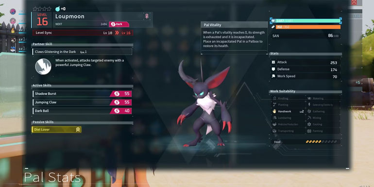 palworld loupmoon pal stats