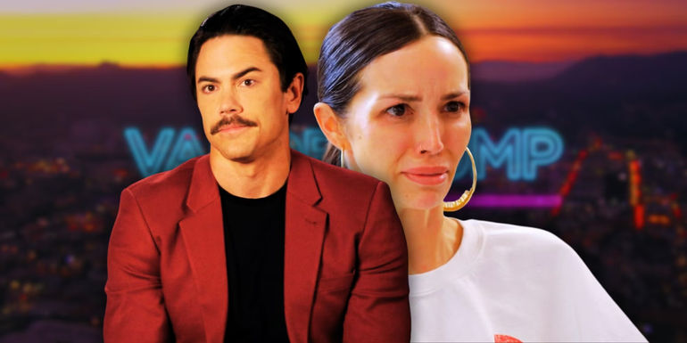 Vanderpump Rules' Scheana Shay and Tom Sandoval looking upset