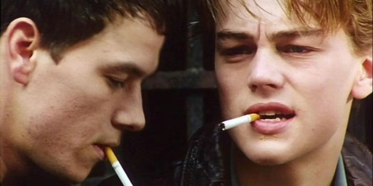 Leonardo DiCaprio and Mark Wahlberg smoke in The Basketball Diaries