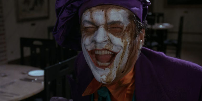 Jack Nicholson as The Joker, laughing in batman (1989)