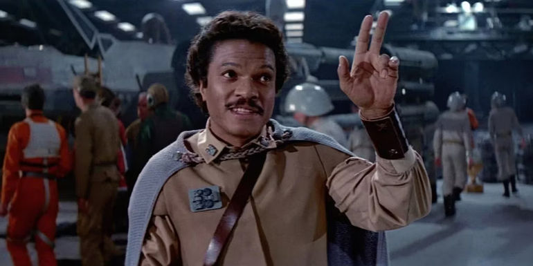 Lando in a Rebel hangar in Return of the Jedi