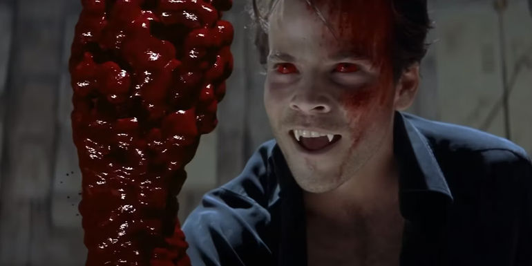 Frost reforming his severed hand with blood in Blade (1998).