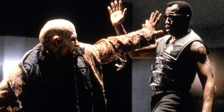 Nomak and Wesley Snipes' Blade fighting in Blade II (2002)