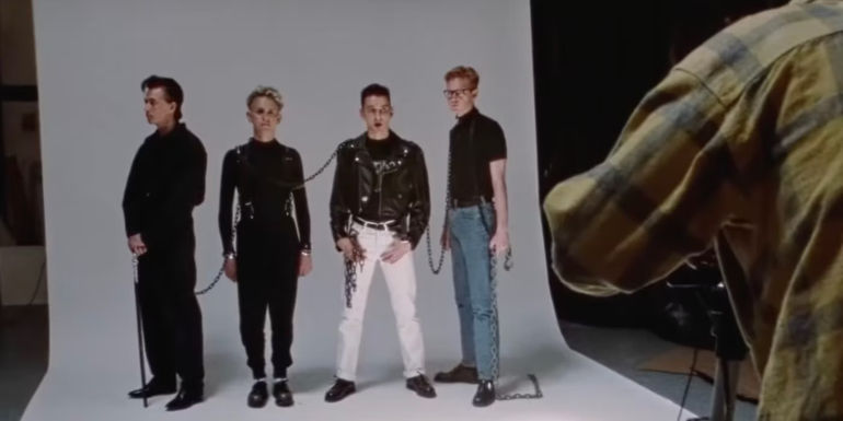 Depeche Mode posing for a photoshoot
