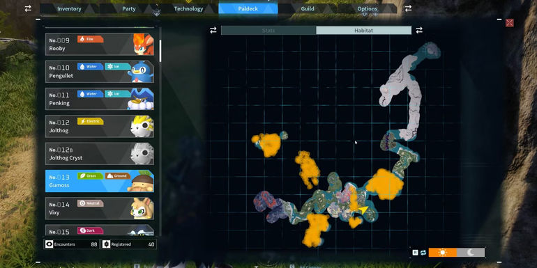 Gumoss Leaf in Palworld (its spawn location)