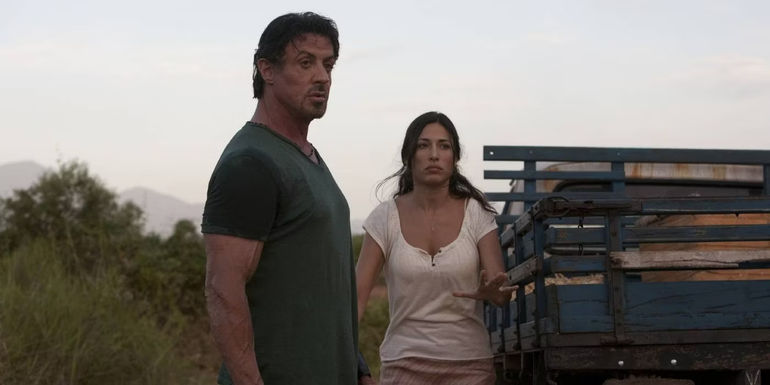 Sylvester Stallone and Giselle Itié in The Expendables