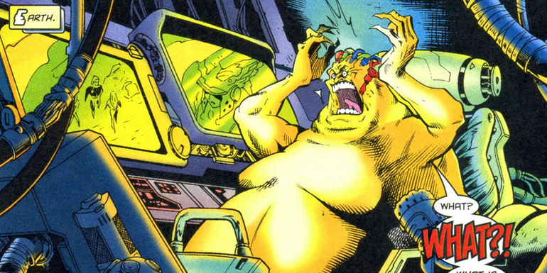Mojo yells at a screen in an X-Men comic