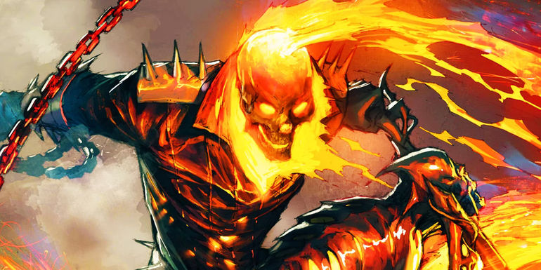 Ghost Rider with his chains in Marvel Comics