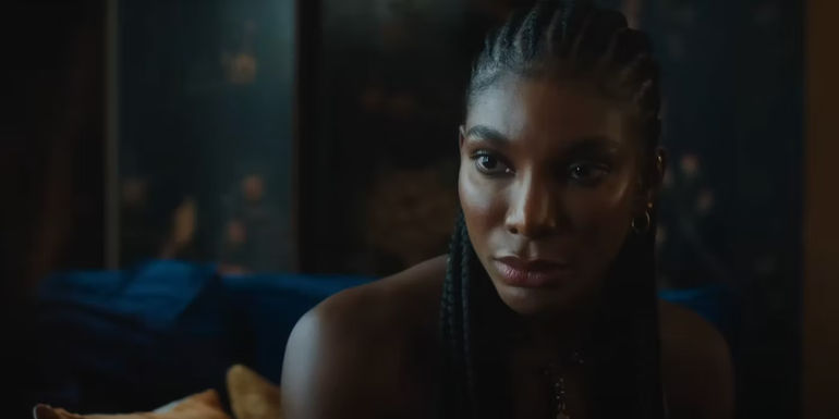 Michaela Coel as Bev looking concerned in Mr. & Mrs. Smith episode 7
