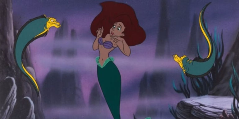 Ariel speaking with Jetsam and Flotsam in The Little Mermaid