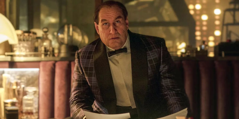 Colin Farrell's Penguin in a plad suit in The Batman