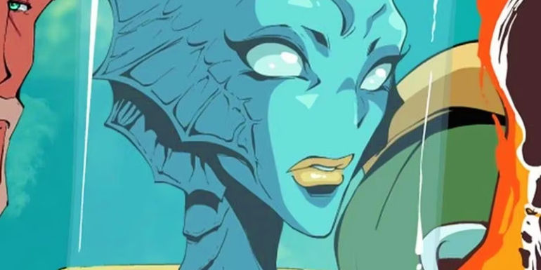 A close-up of Nina Mazursky in promotional art for DC's Creature Commandos