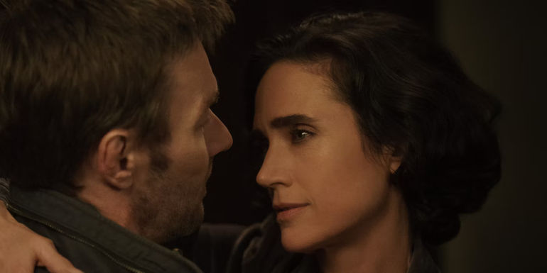 Jennifer Connelly as Daniela smiling a bit in Dark Matter.