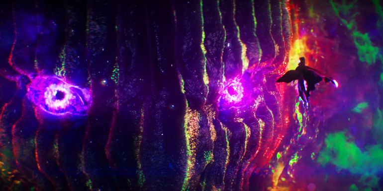 Dormammu and Doctor Strange in the Dark Dimension in 2016's Doctor Strange