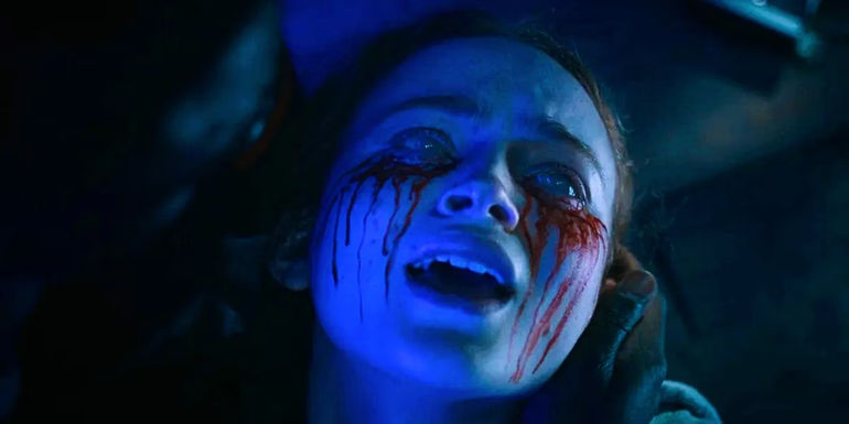 Sadie Sink as Max with bleeding eyes in Stranger Things season 4