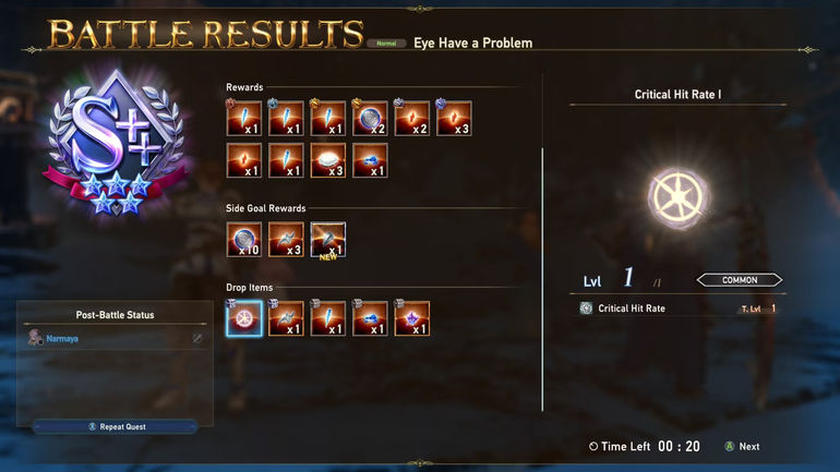 A random sigil drop in Granblue Fantasy Relink