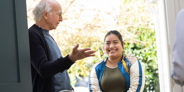Larry David and Maria Sofia in Curb Your Enthusiasm